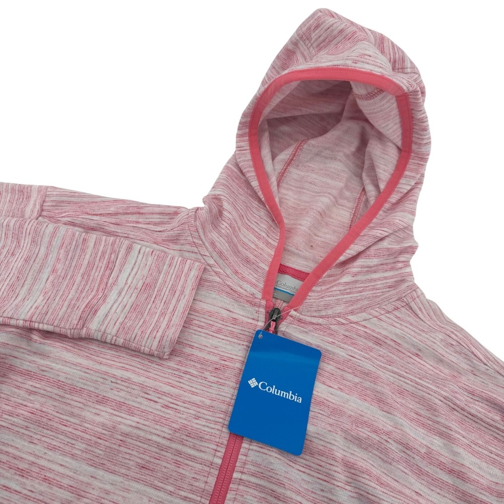 Columbia Hoodie Women XS Pink Space Dye Full Zip Lightweight XL0603